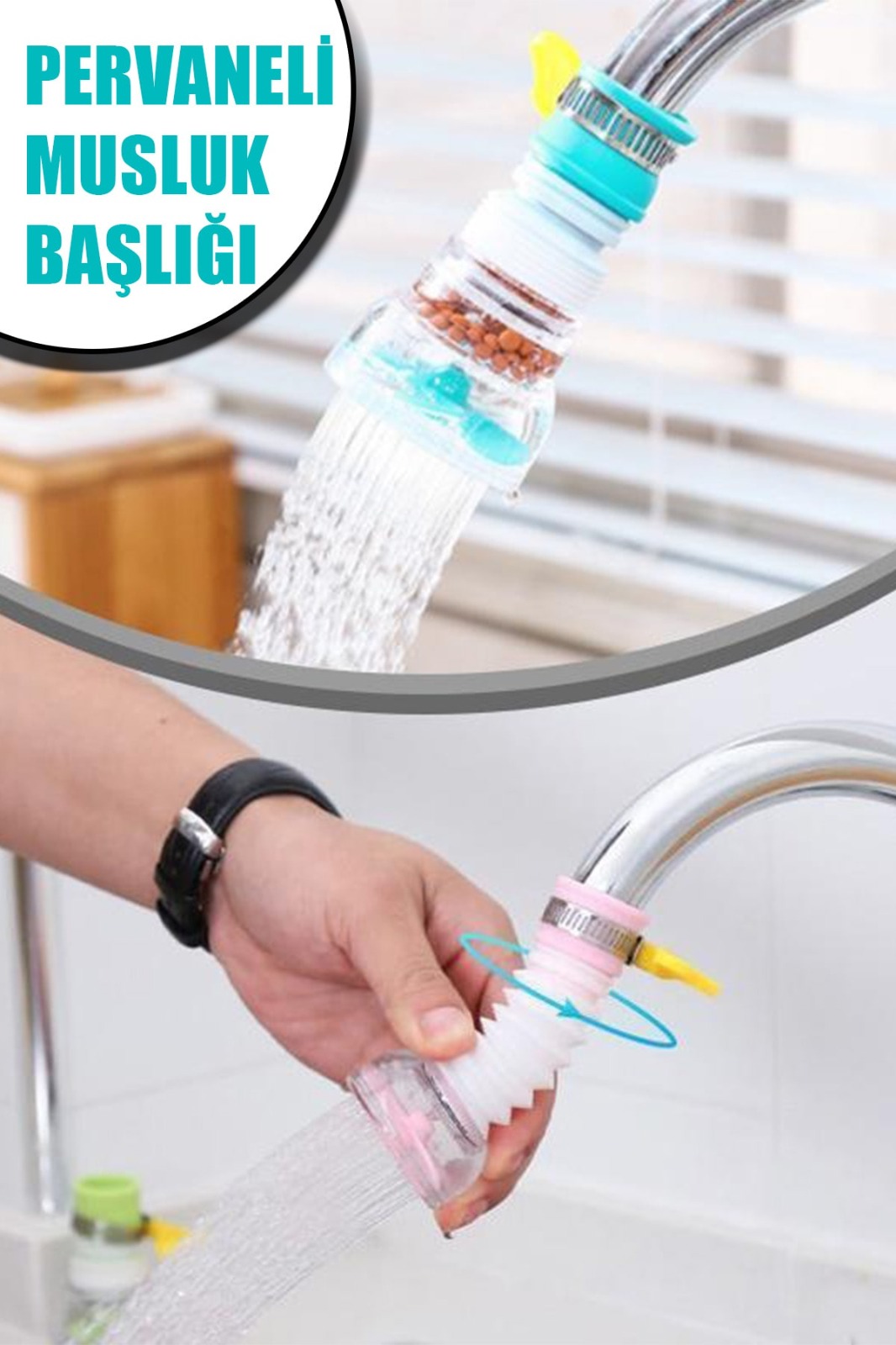 Pervaneli musluk başlığı